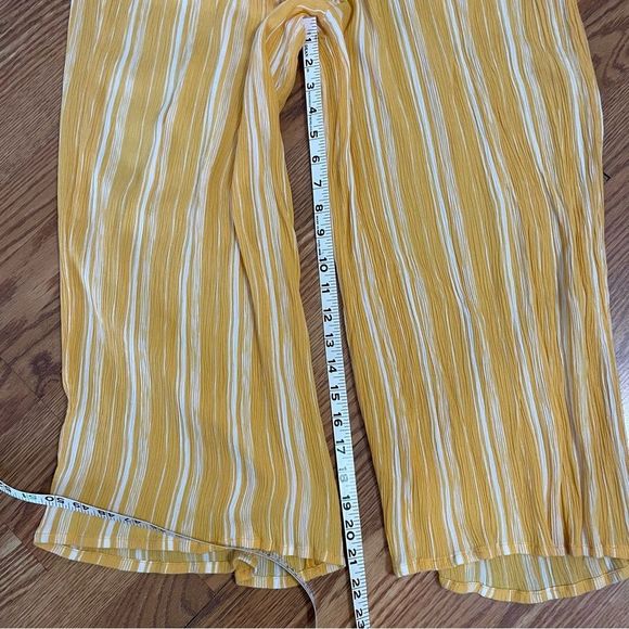 Patrons of Peace Split Knot Cut-out Front Jumpsuit Yellow & White Stripe Sz-M - Picture 5 of 8